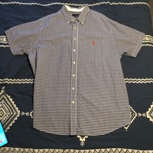 U.S. Polo Assn. Navy and White Checkered Shirt